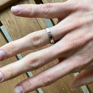 Hammered Sterling Silver And Rose Gold Stacking Ring